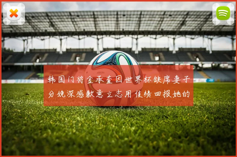 韩国门将金承奎因世界杯缺席妻子分娩深感歉意立志用佳绩回报她的支持